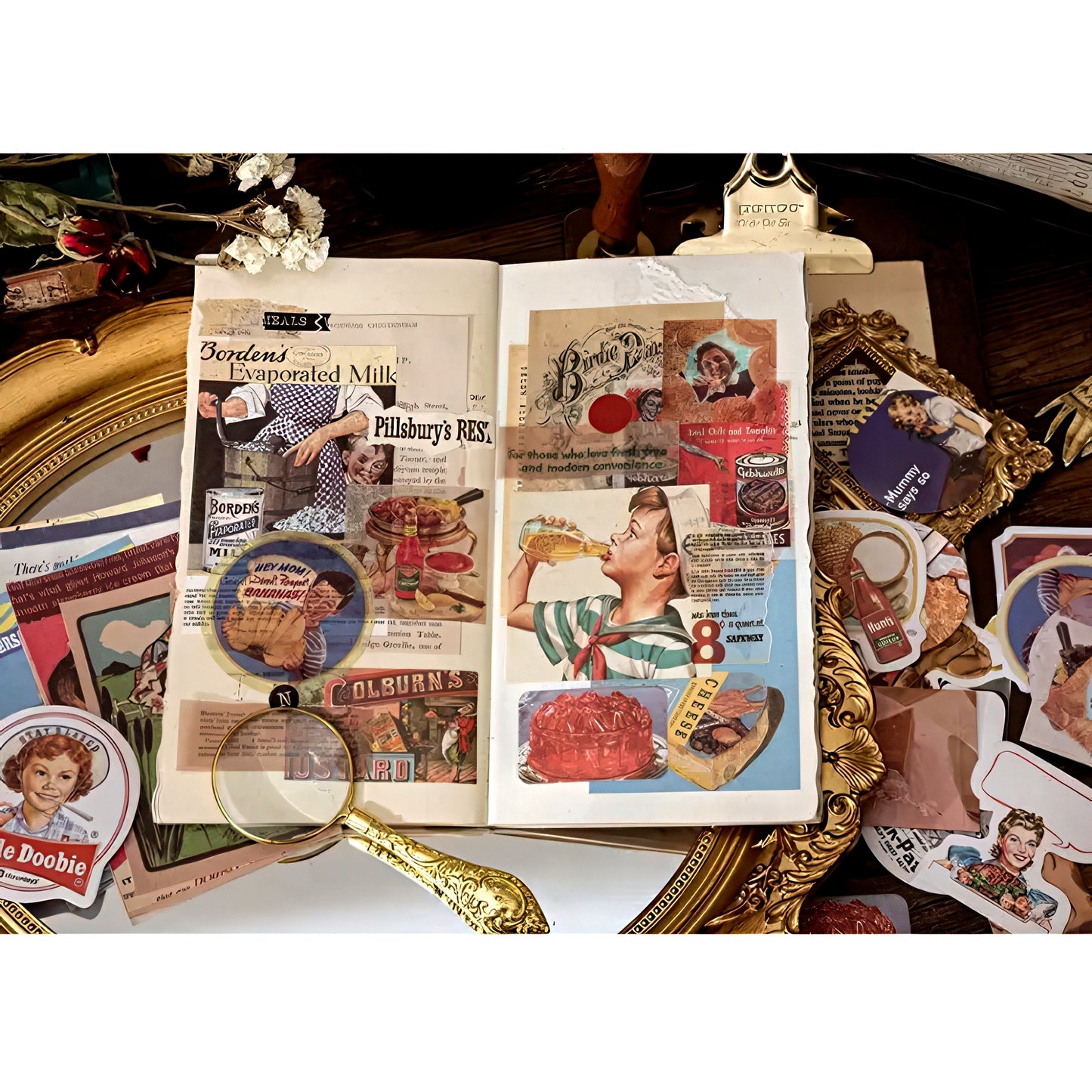 Retro Themed Scrapbook Supplies Pack