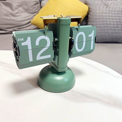 Retro Mechanical Flip Clock with Metal Base