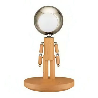 Rechargeable Wooden Figure Desk Lamp with Adjustable Joints