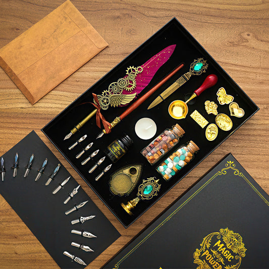 Vintage Style Quill Pen and Sealing Wax Set