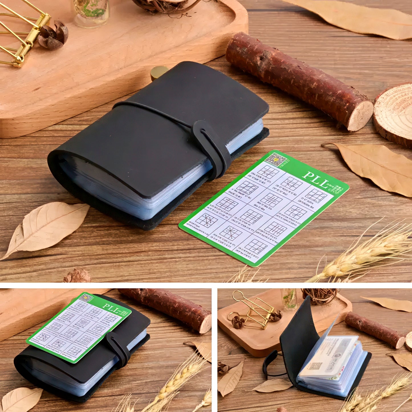 Dyed Leather Business Card Organizer