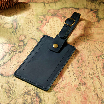 Dyed Leather Luggage Tag