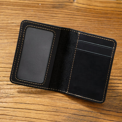 Dyed Cowhide Card Holder Wallet
