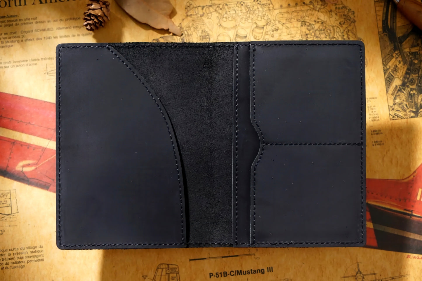 Dyed Cowhide Multifunctional Passport Holder