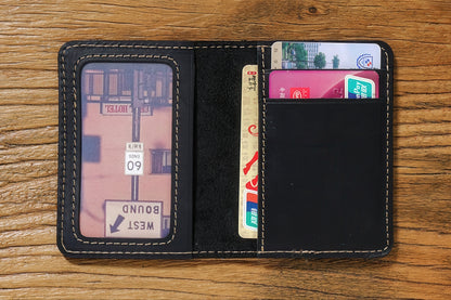 Dyed Cowhide Card Holder Wallet