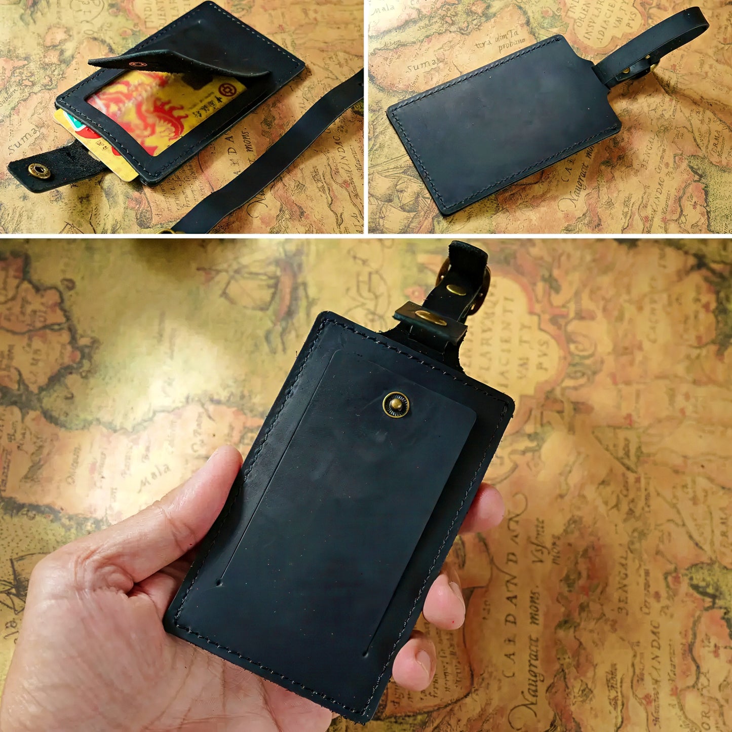 Dyed Leather Luggage Tag