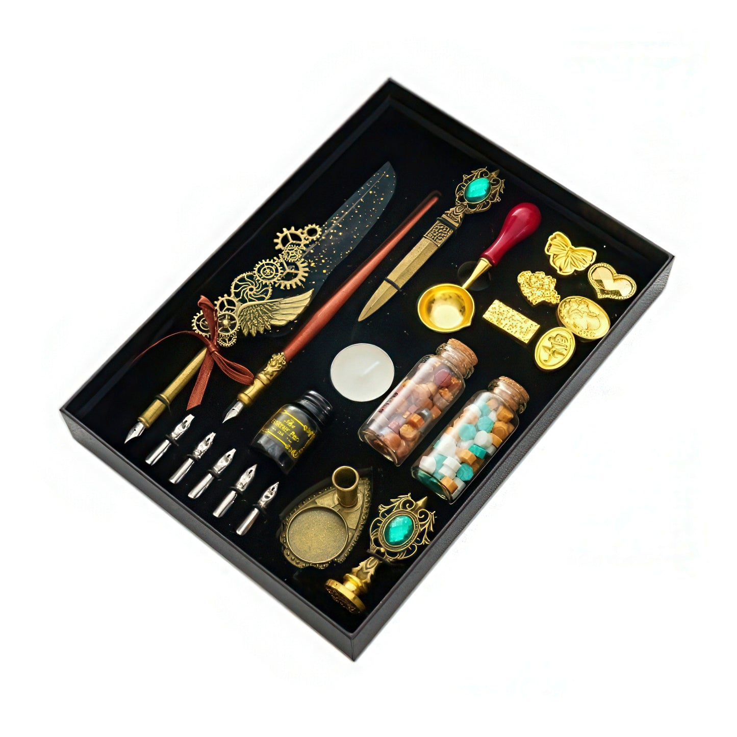 Vintage Style Quill Pen and Sealing Wax Set