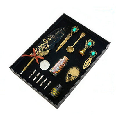 Vintage Style Quill Pen and Sealing Wax Set