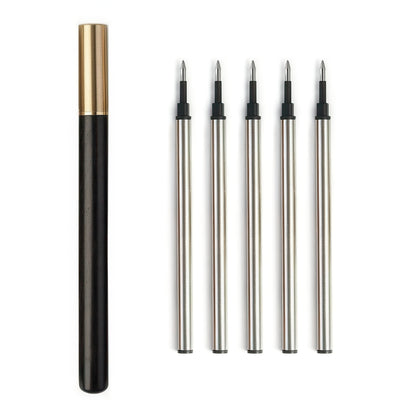 Retro Wooden and Brass Rollerball Pen