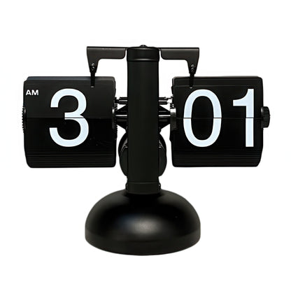 Retro Mechanical Flip Clock with Metal Base