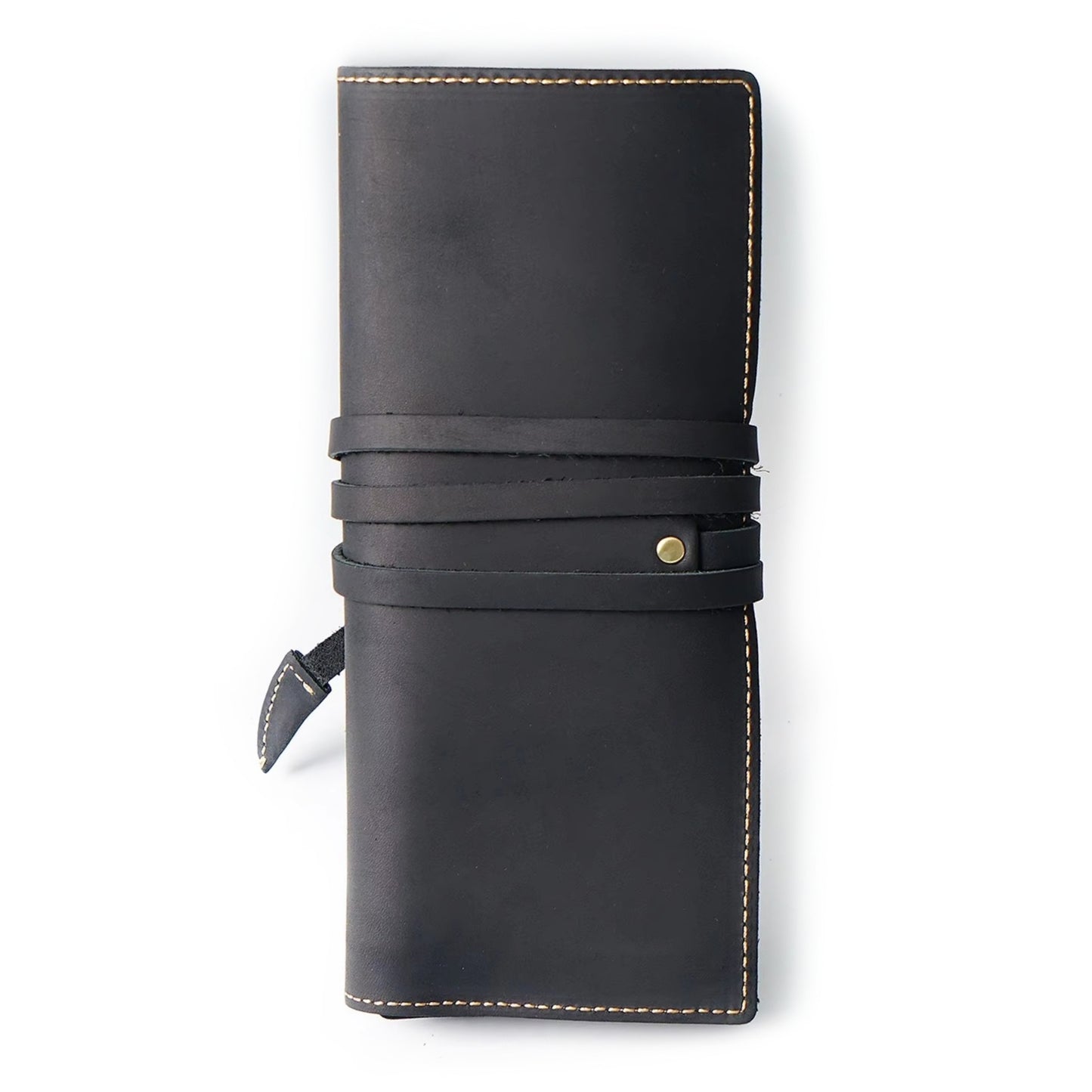 Retro Cowhide Multi Compartments Pencil Bag