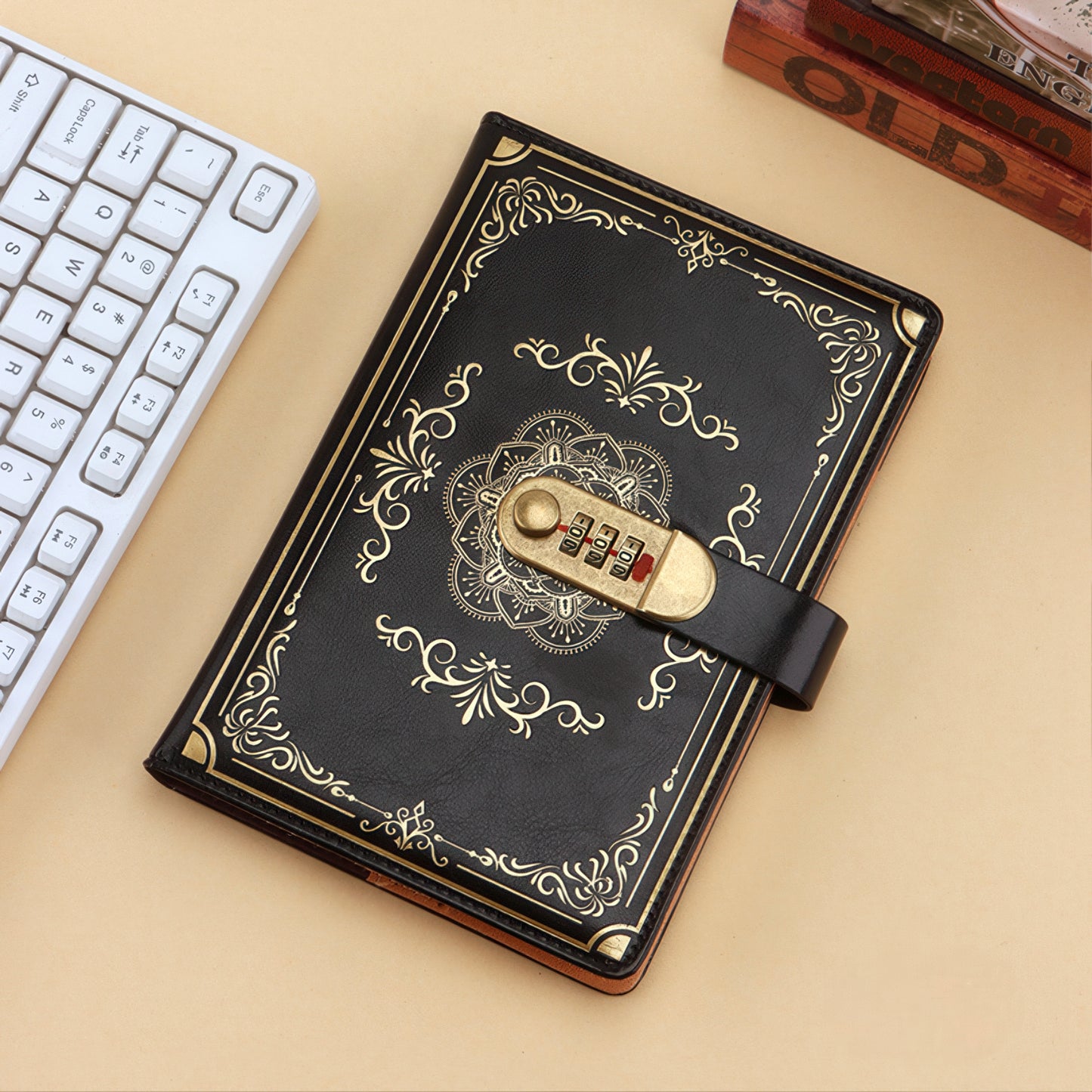 A5 Vintage Style Notebook with Combination Lock