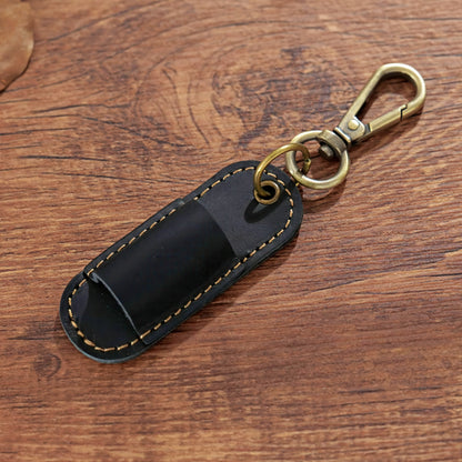 Dyed Cowhide Pen Holder Keychain