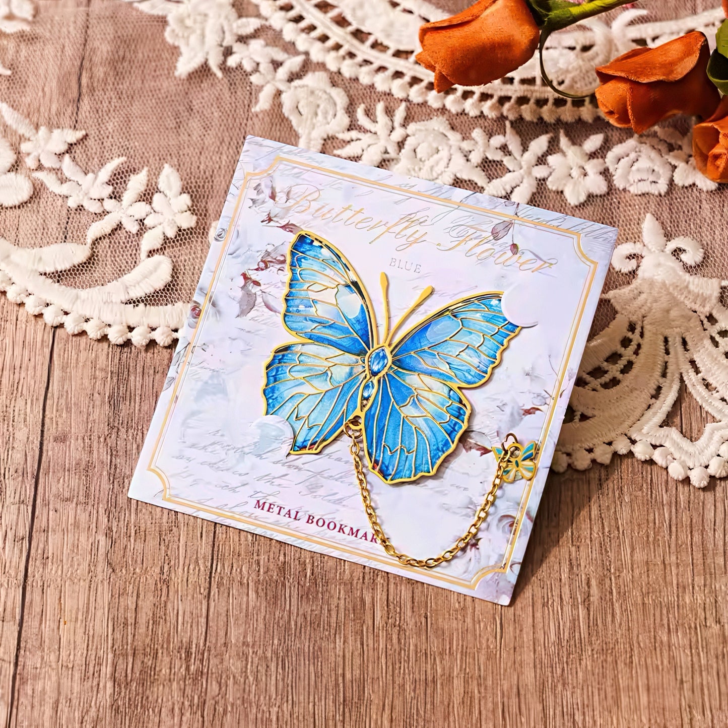 Colorful Butterfly Metal Bookmark