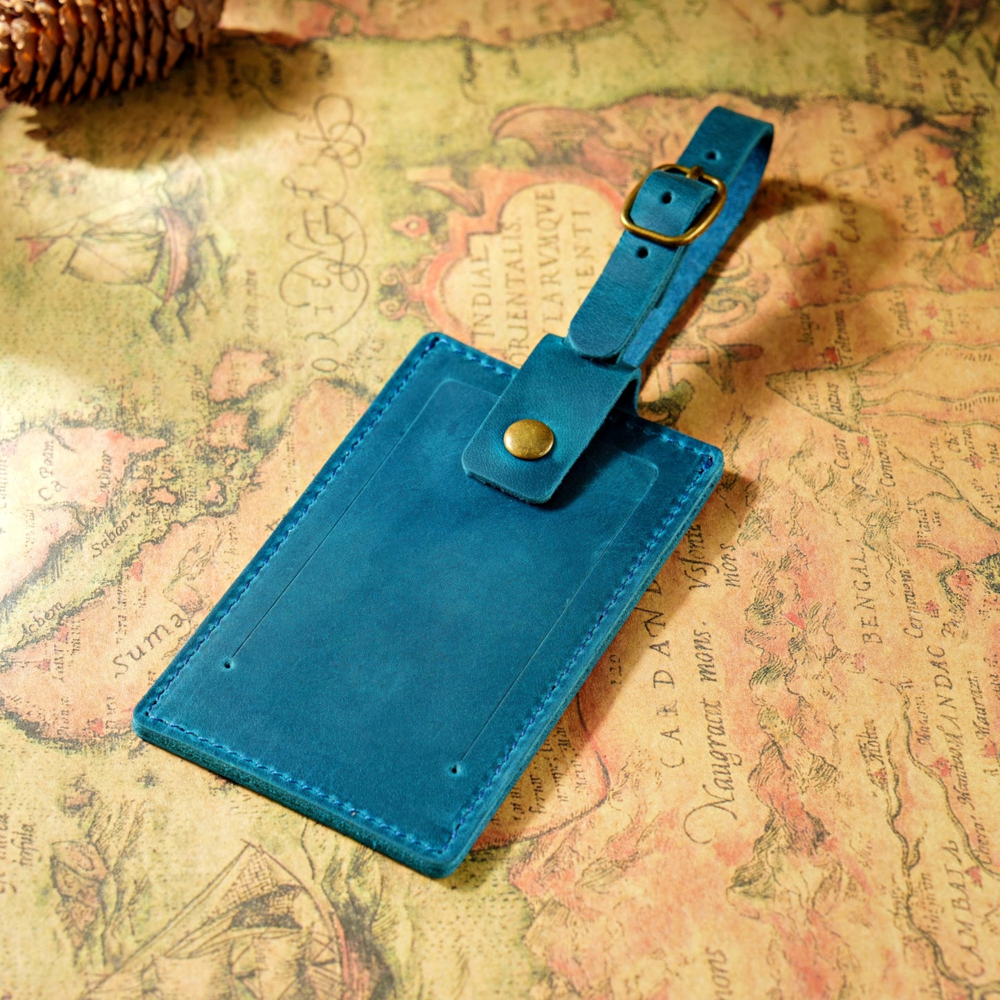 Dyed Leather Luggage Tag