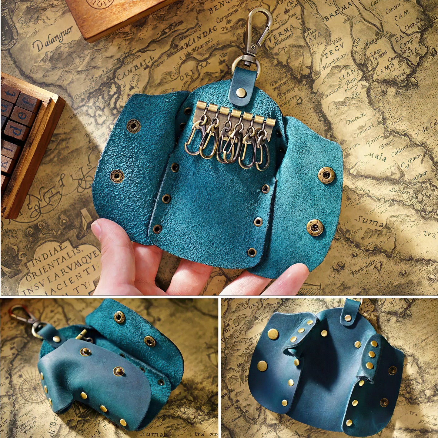 Dyed Cowhide T-shirt Shaped Key Case