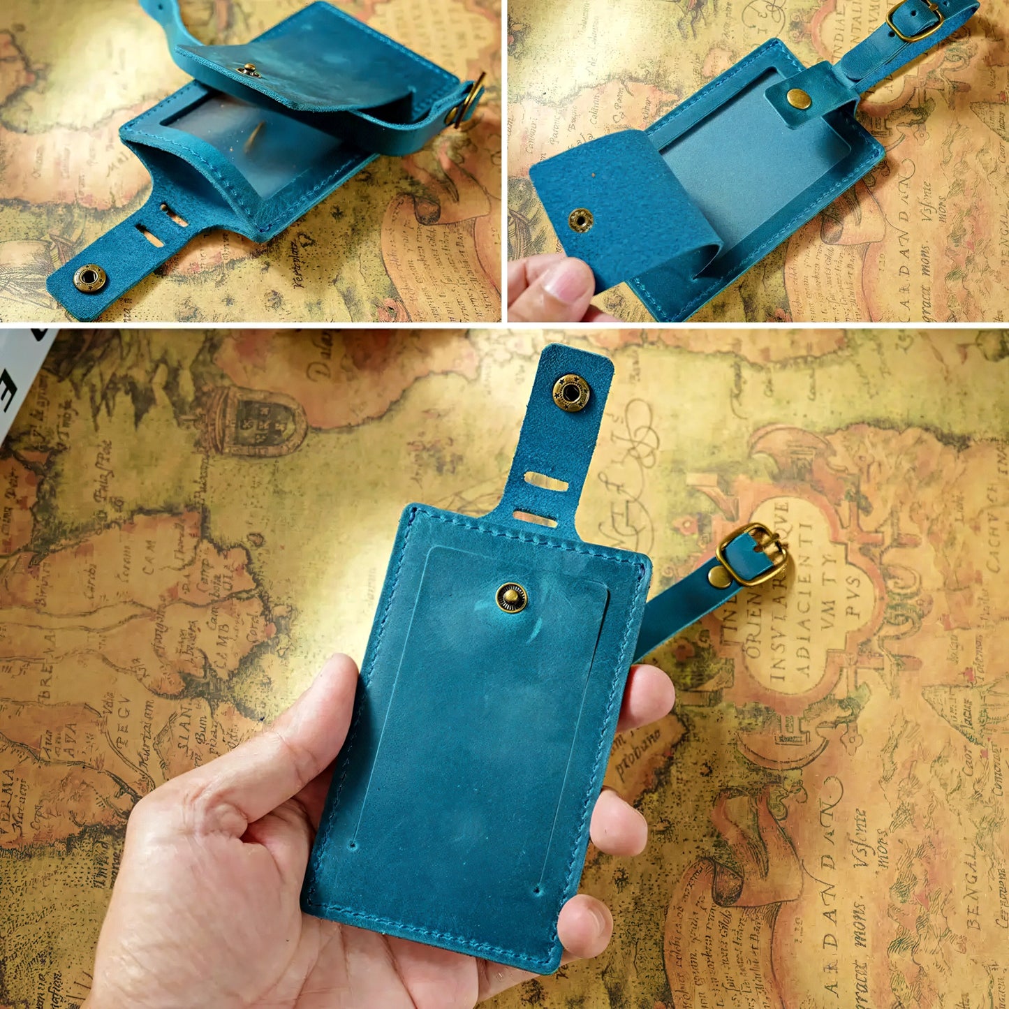 Dyed Leather Luggage Tag