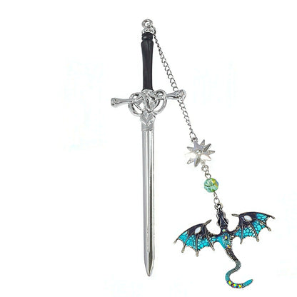 Fourth Wing Sword Shaped Metal Bookmark