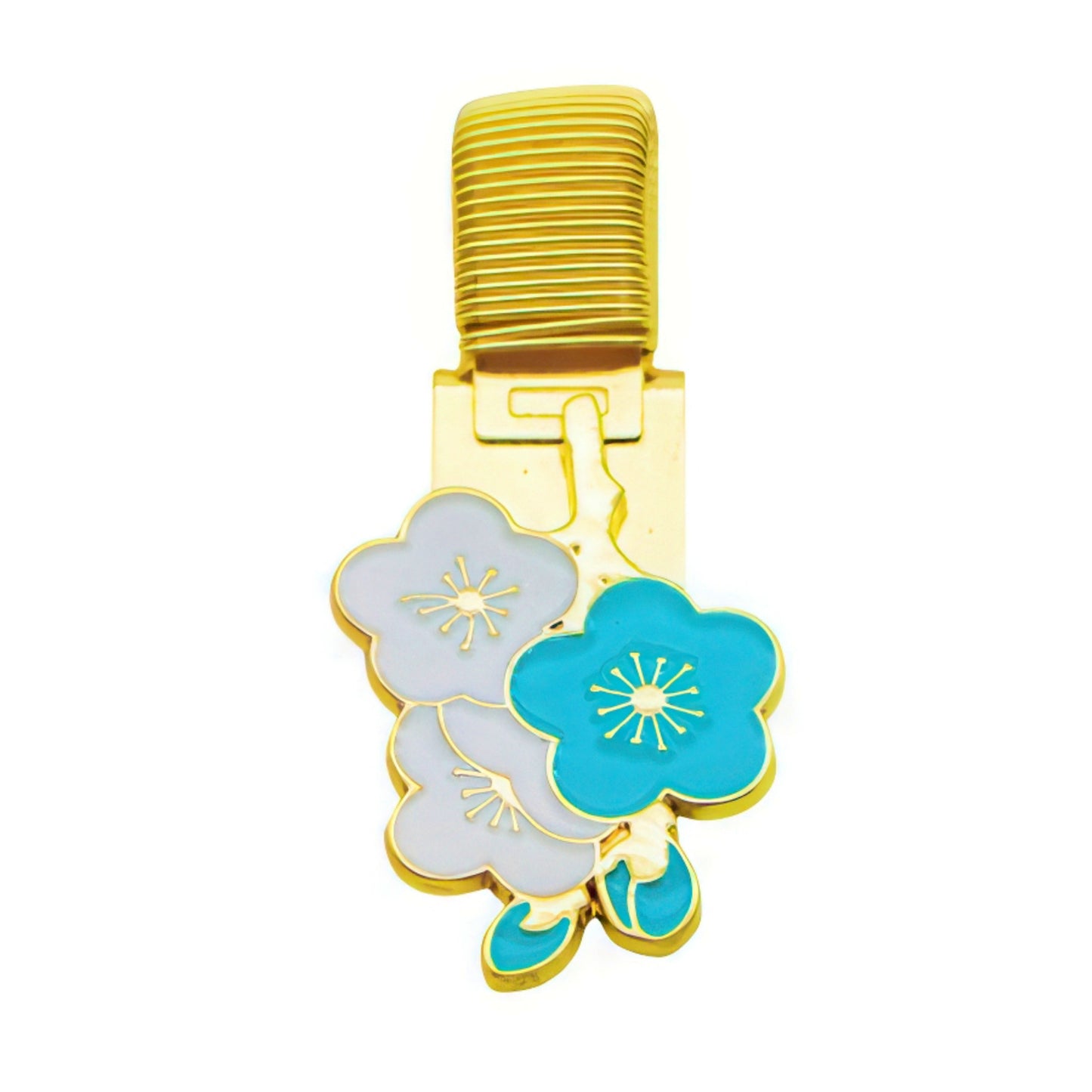 Cherry Blossom Metal Pen Clip Holder