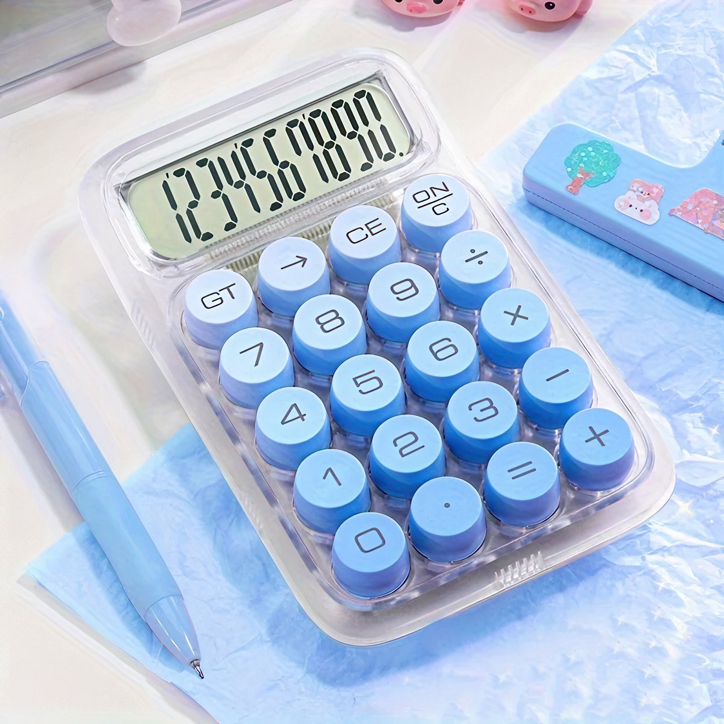 Transparent Calculator with Gradient Color Buttons