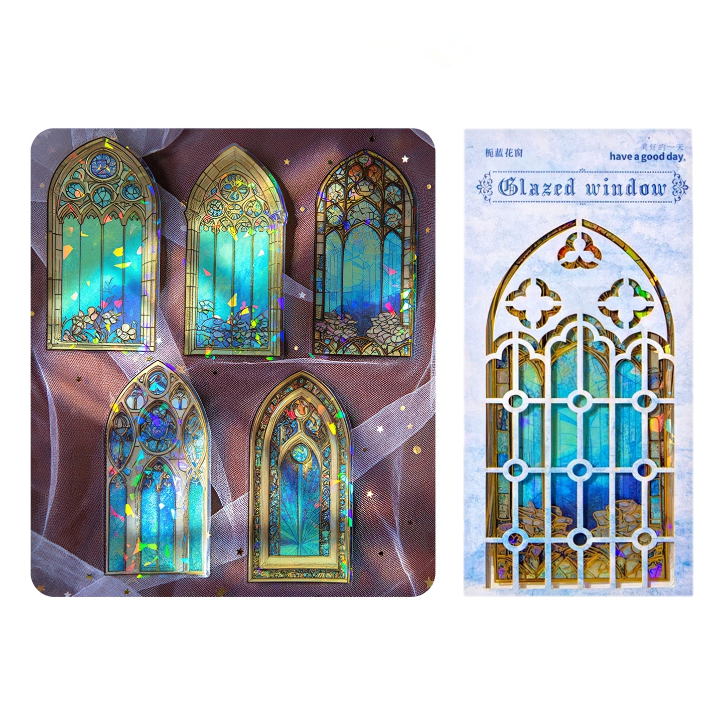 Gothic Stained Glass Window PET Stickers