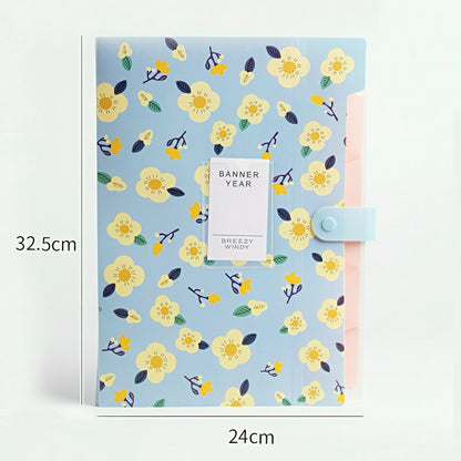Retro Floral Large Capacity File Folder