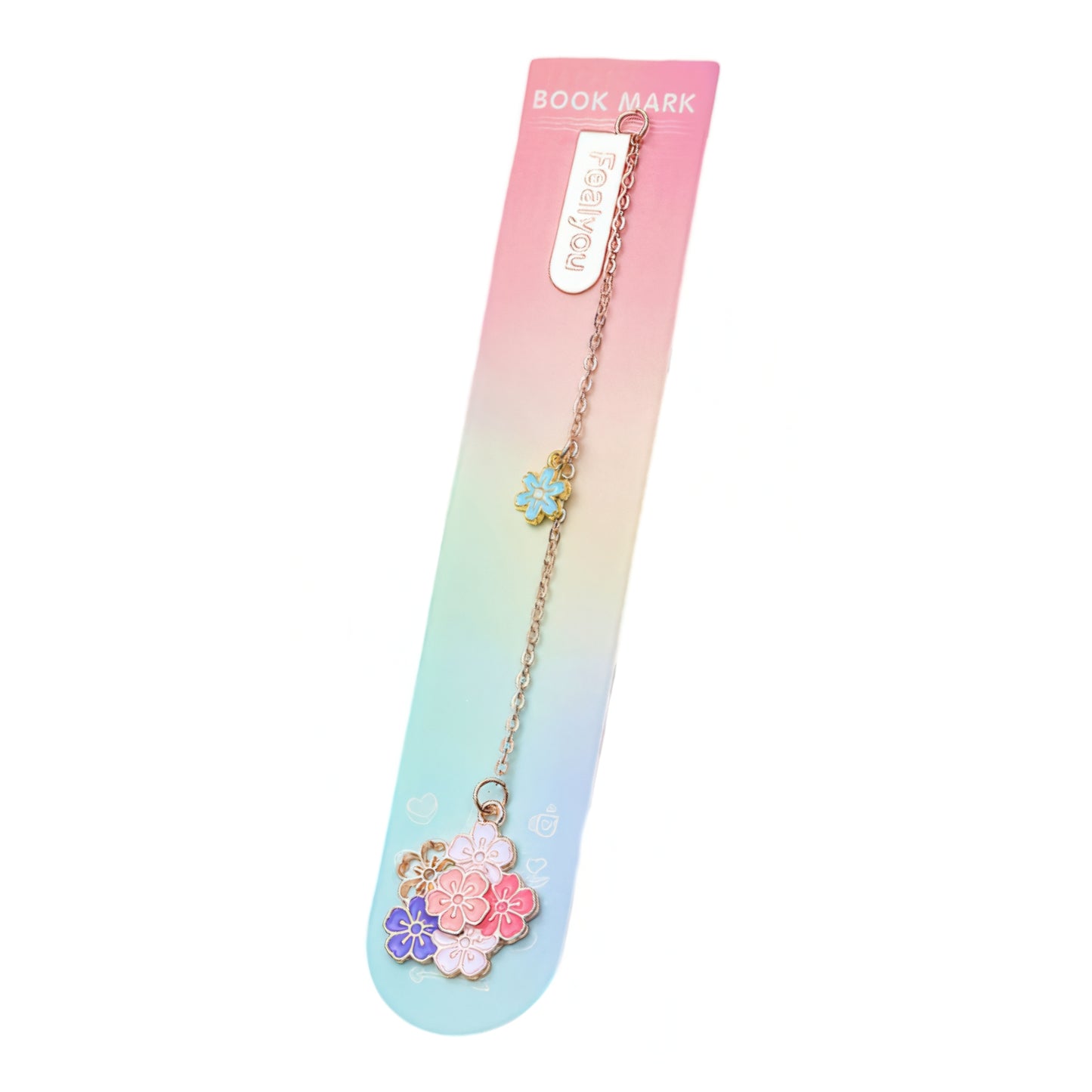 Cherry Blossoms Metal Charm Bookmark