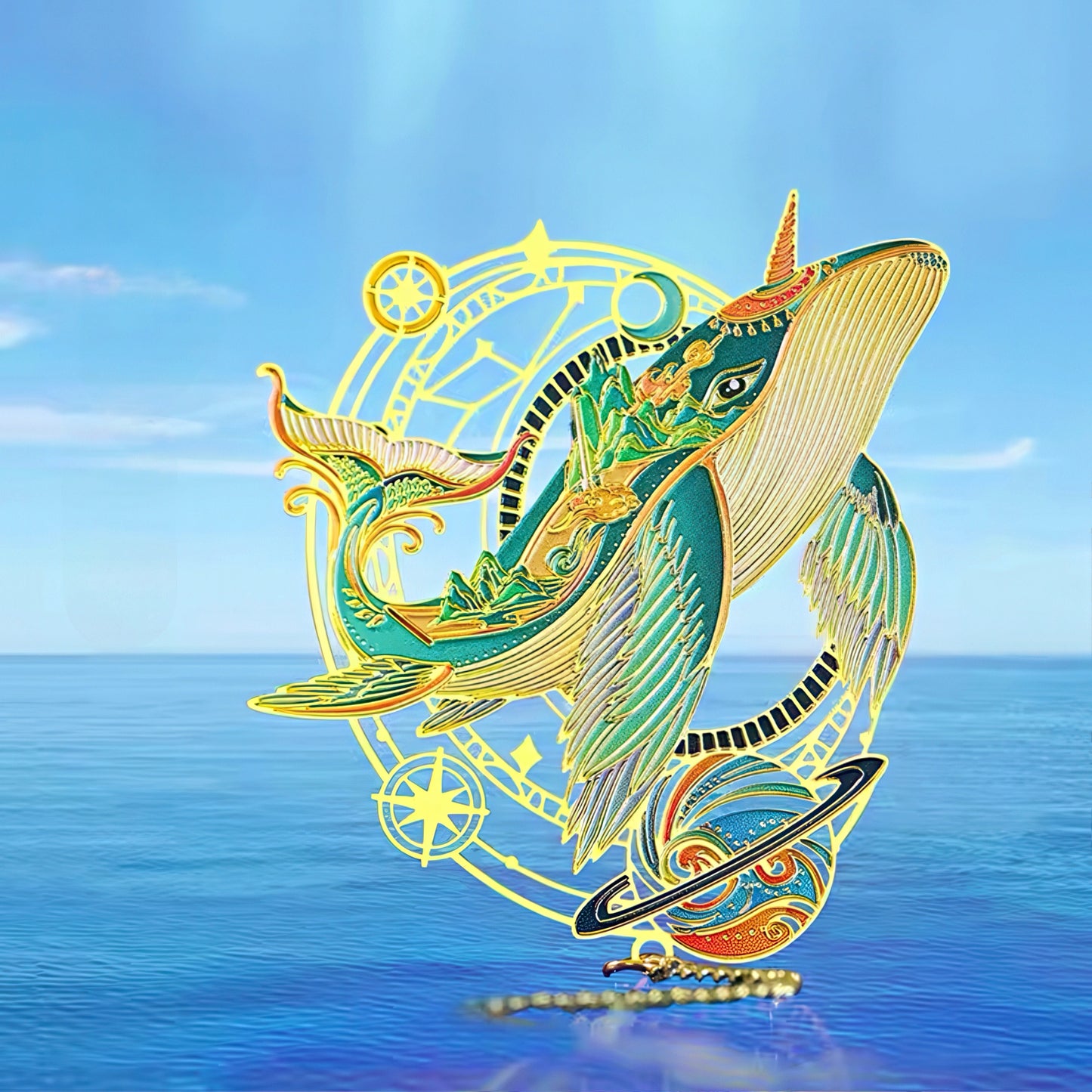 Oriental Fortune Creatures Themed Metal Bookmark