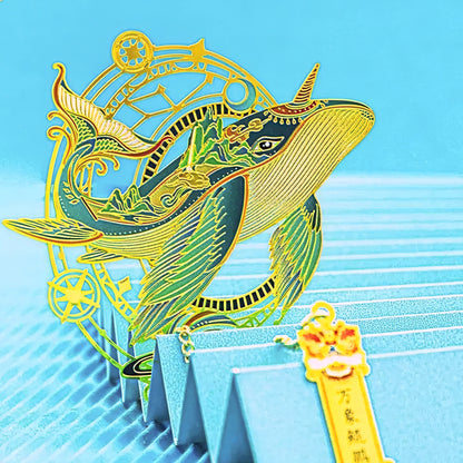 Oriental Fortune Creatures Themed Metal Bookmark