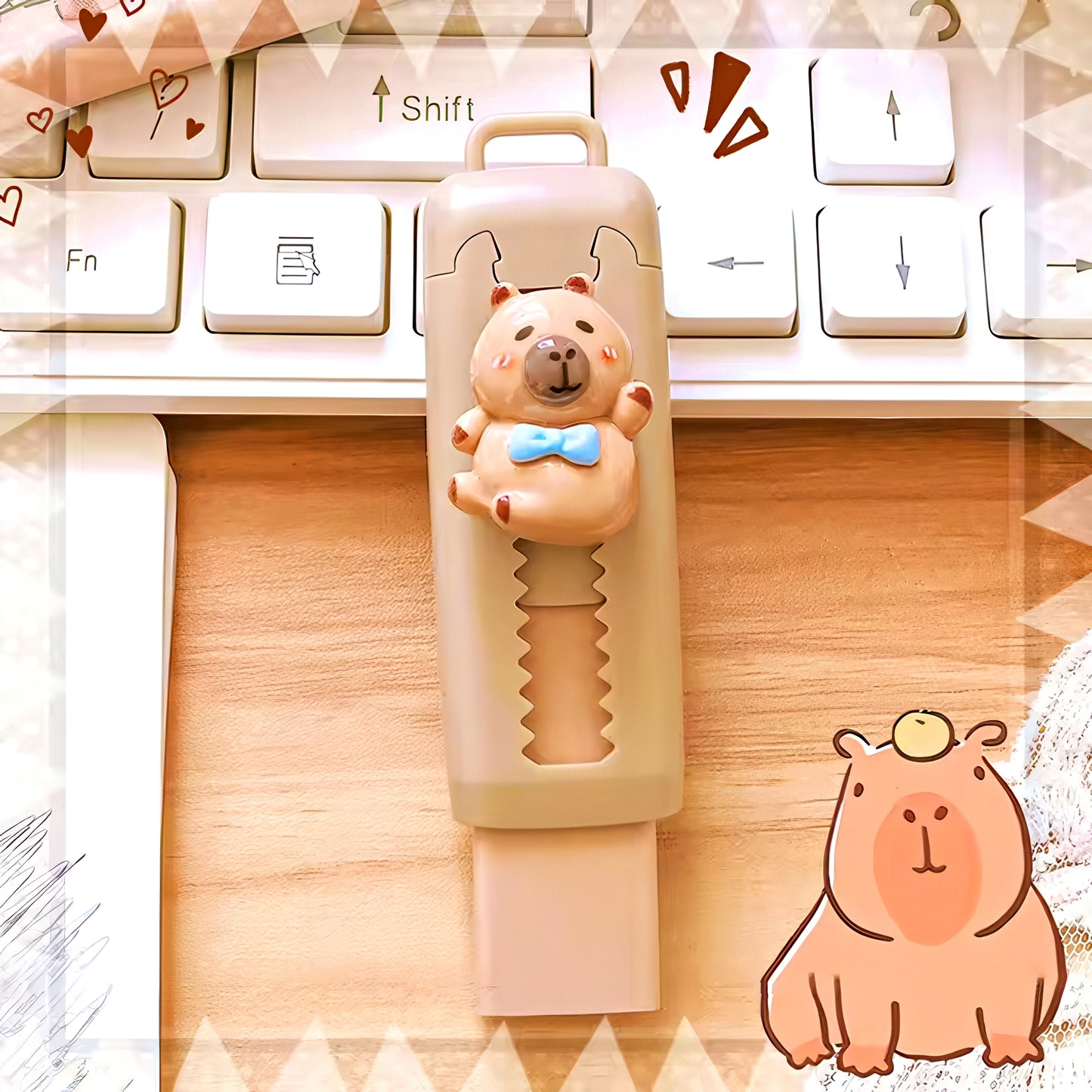 Capybara Themed Retractable Eraser