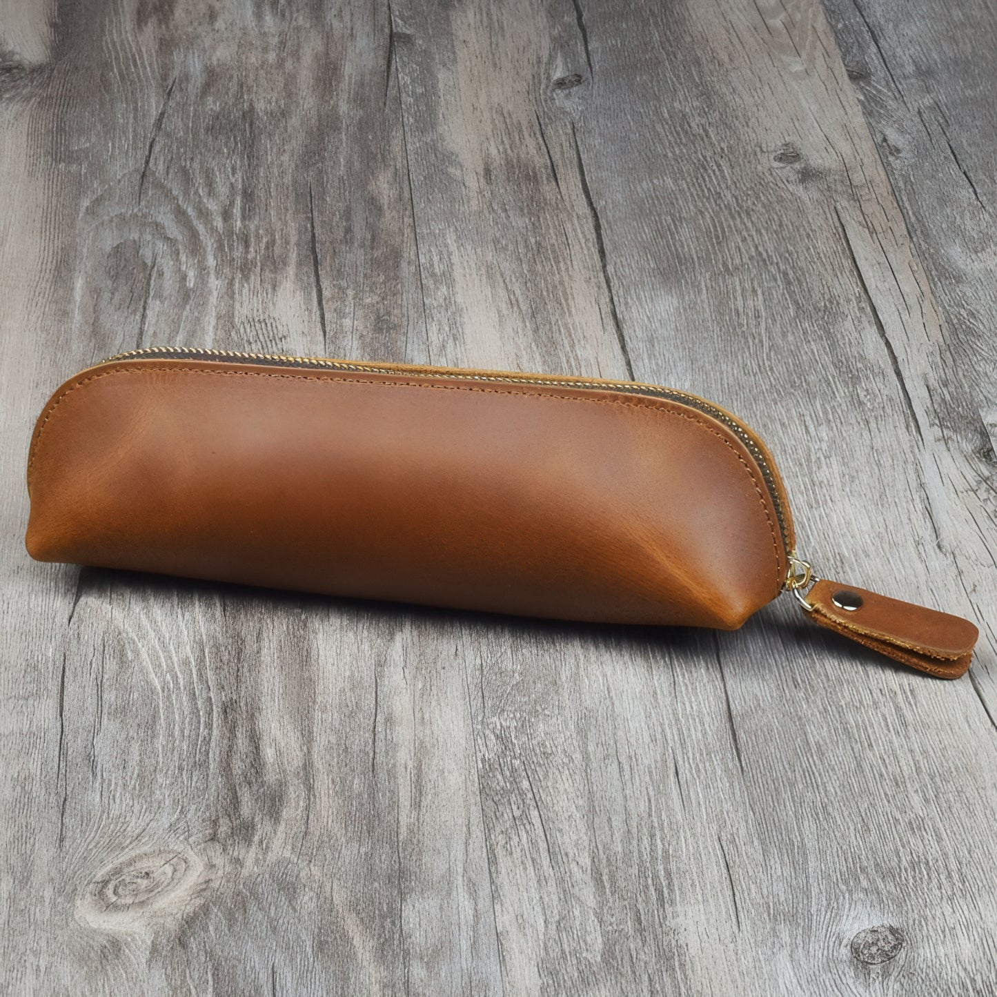 Retro Handmade Cowhide Pencil Case