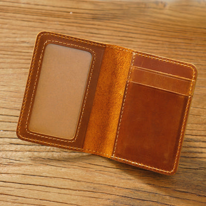 Dyed Cowhide Card Holder Wallet