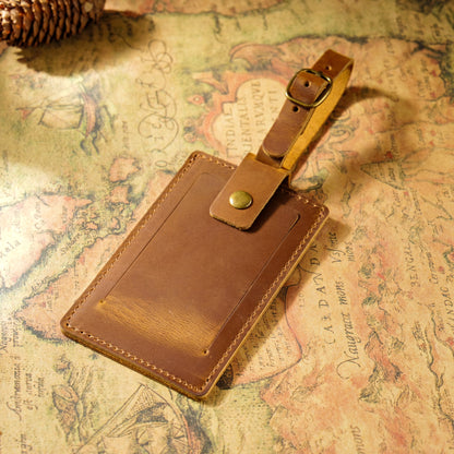 Dyed Leather Luggage Tag