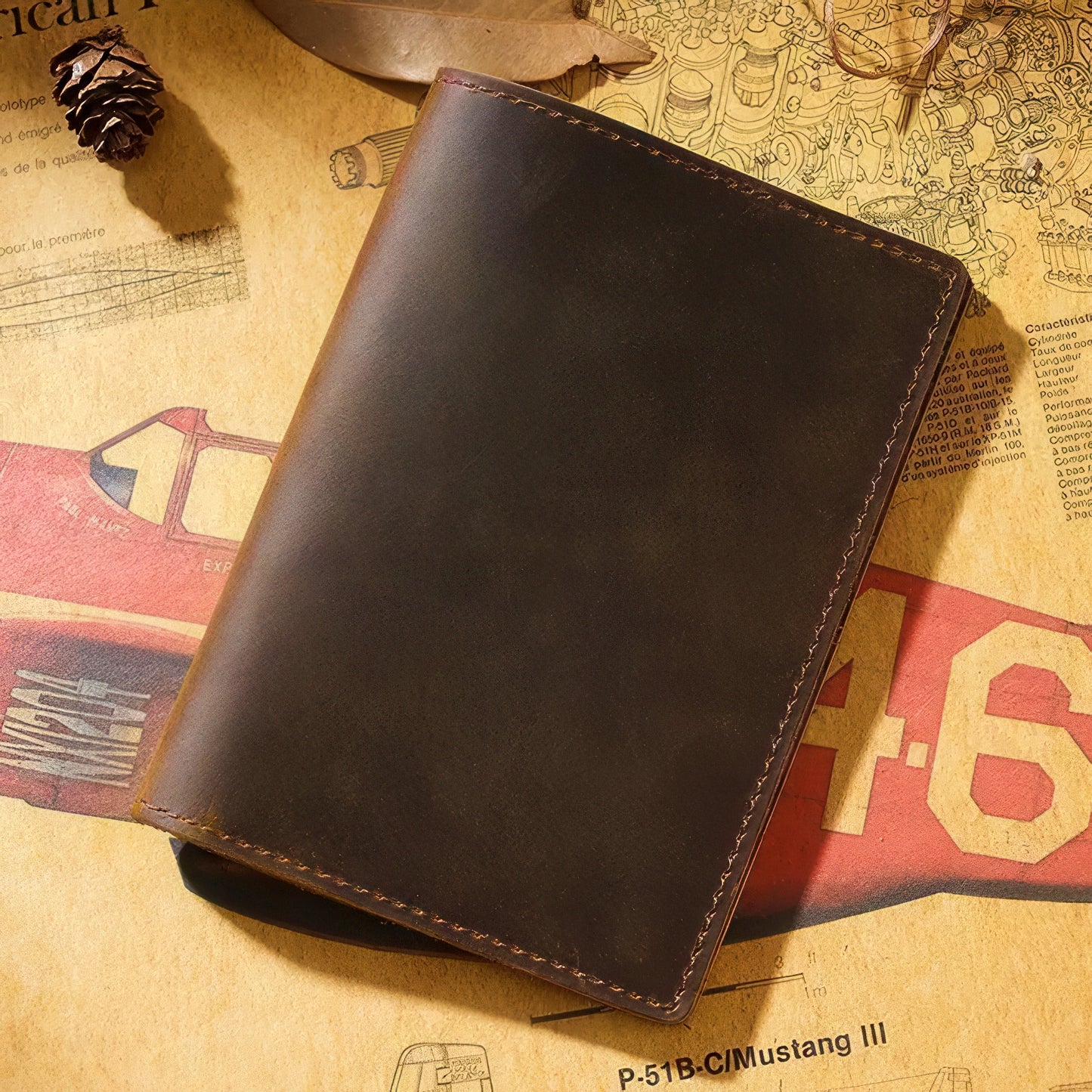 Dyed Cowhide Multifunctional Passport Holder