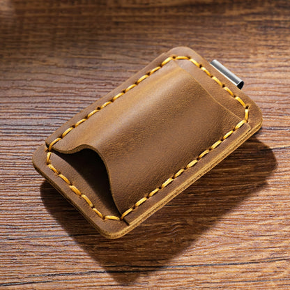 Dyed Cowhide Pen Holder with Metal Clip