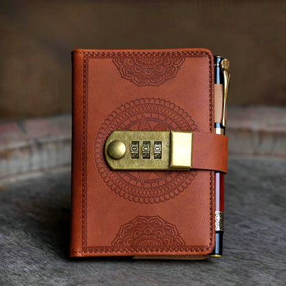 A6 Retro Style Pocket Notebook with Combination Lock