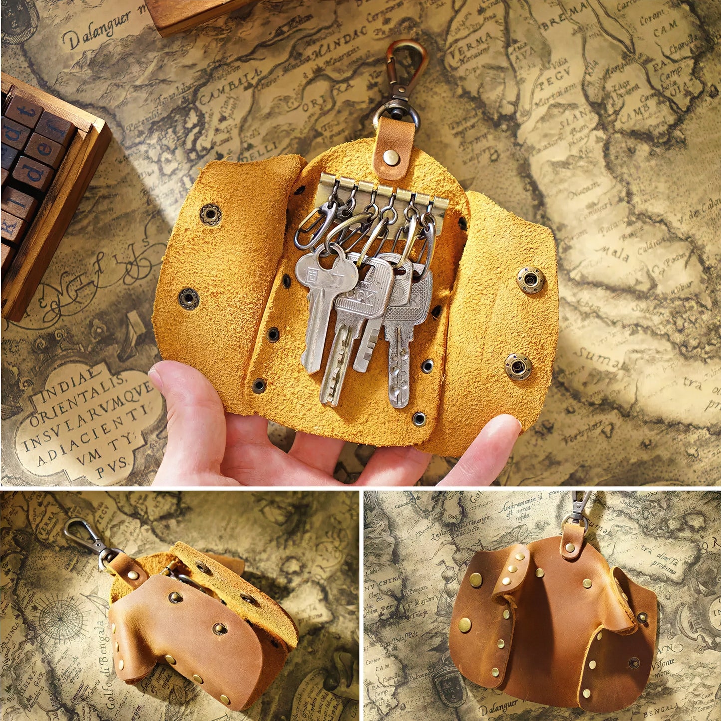 Dyed Cowhide T-shirt Shaped Key Case