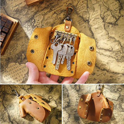 Dyed Cowhide T-shirt Shaped Key Case