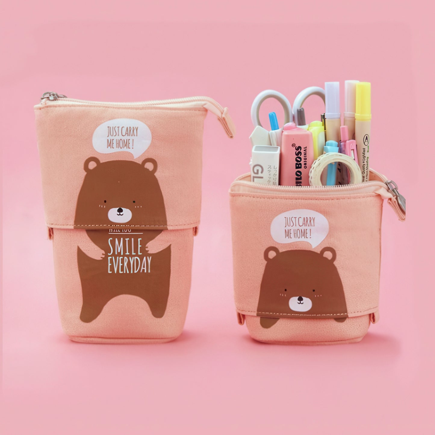 Cute Animal Retractable Stand Up Pencil Case