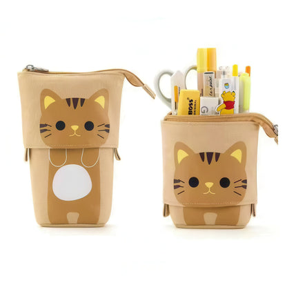 Cute Animal Retractable Stand Up Pencil Case