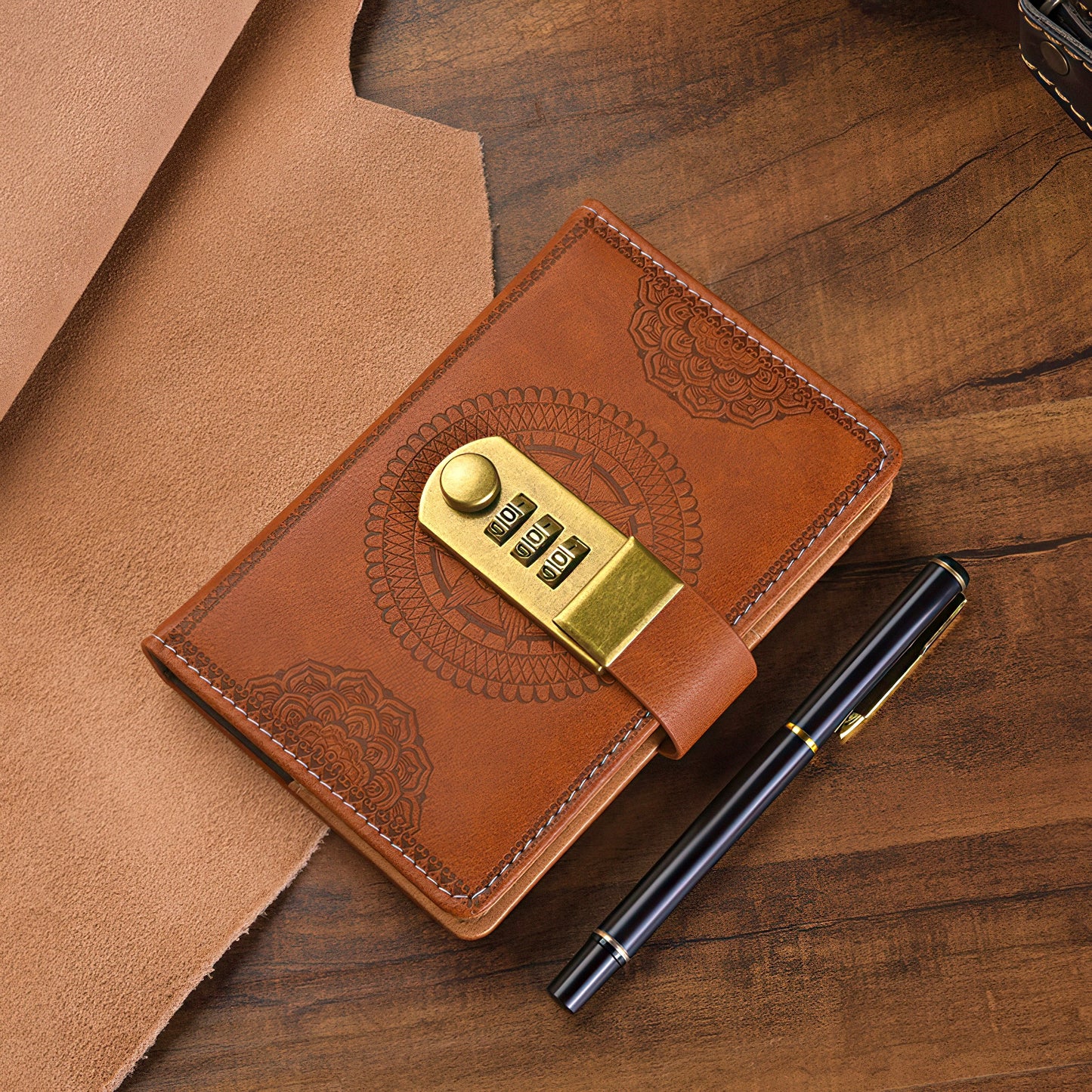 A6 Retro Style Pocket Notebook with Combination Lock