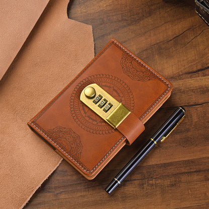 A6 Retro Style Pocket Notebook with Combination Lock