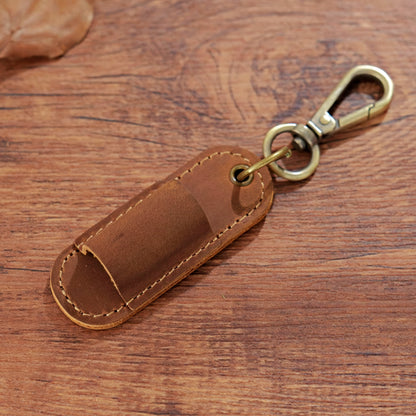 Dyed Cowhide Pen Holder Keychain