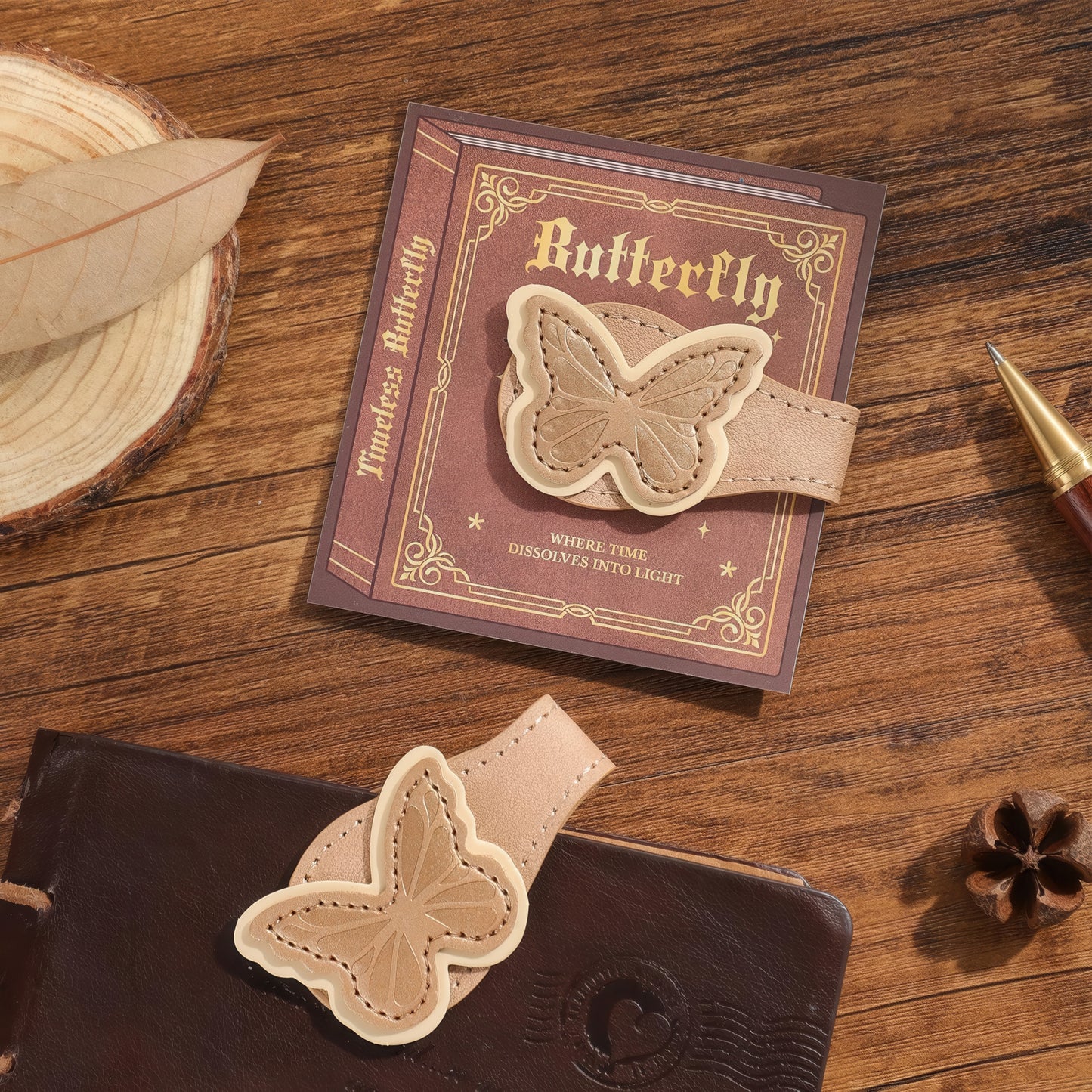 Timeless Magnetic Leather Bookmark