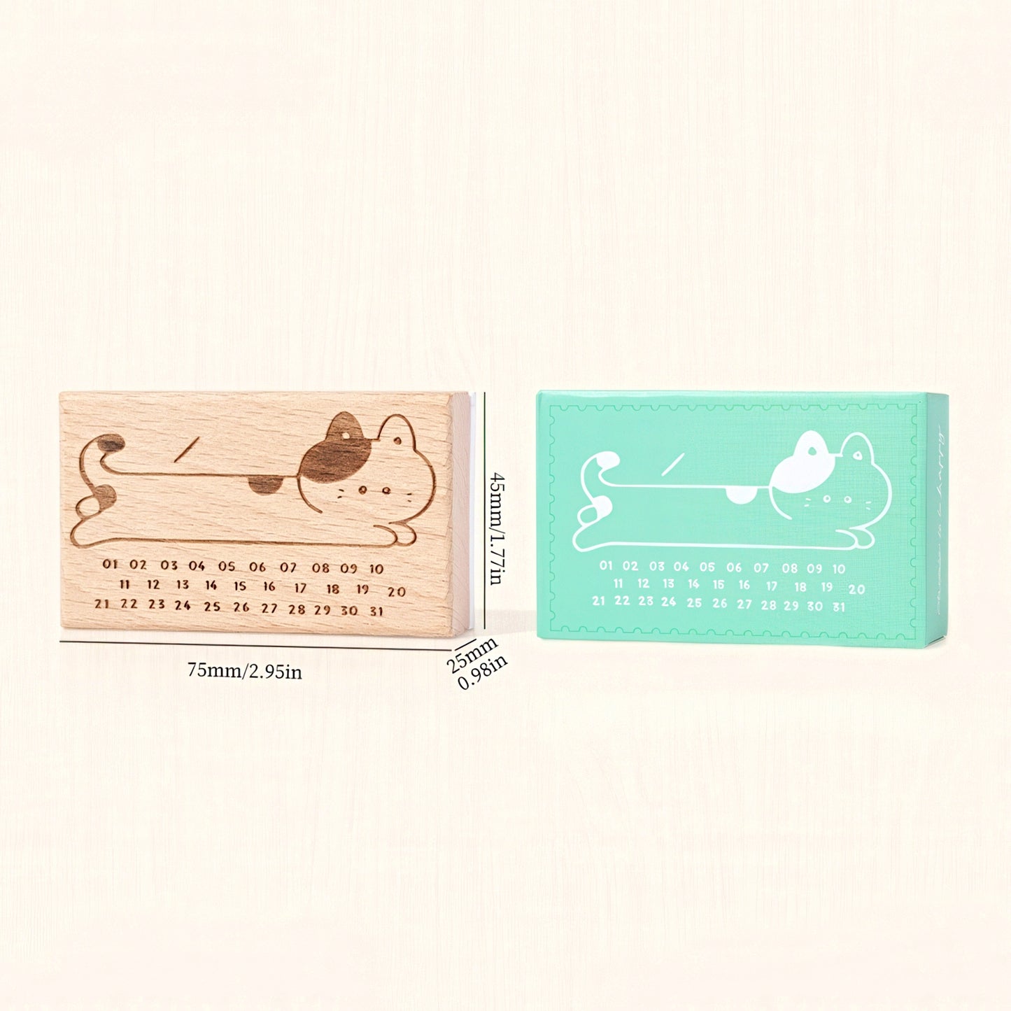 Cat Themed Wooden Planner Stamp Set