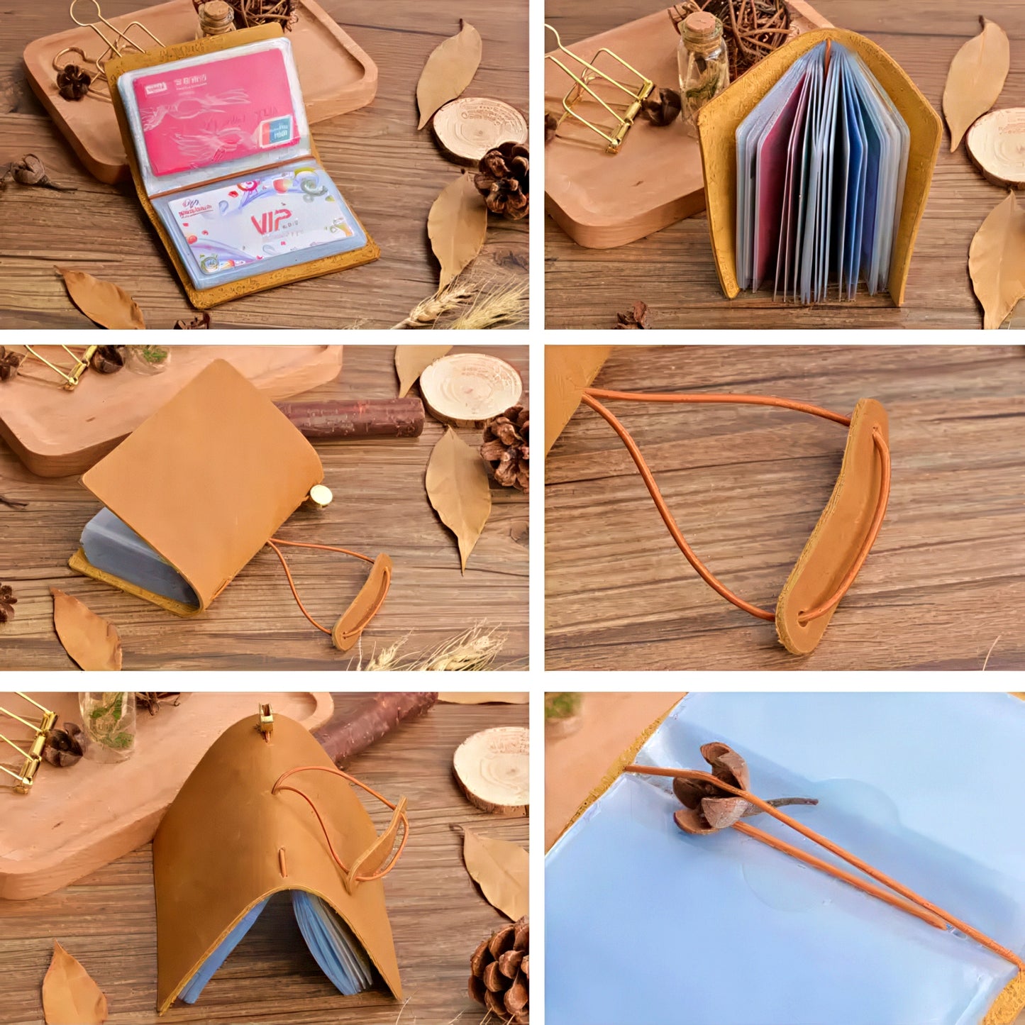 Dyed Leather Business Card Organizer