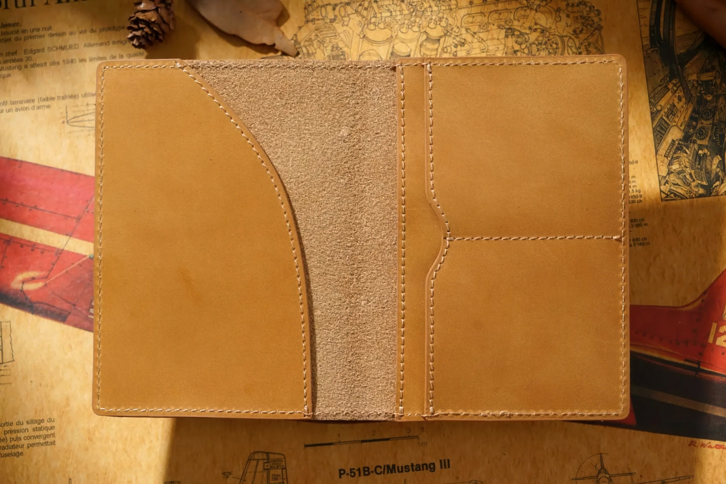 Dyed Cowhide Multifunctional Passport Holder