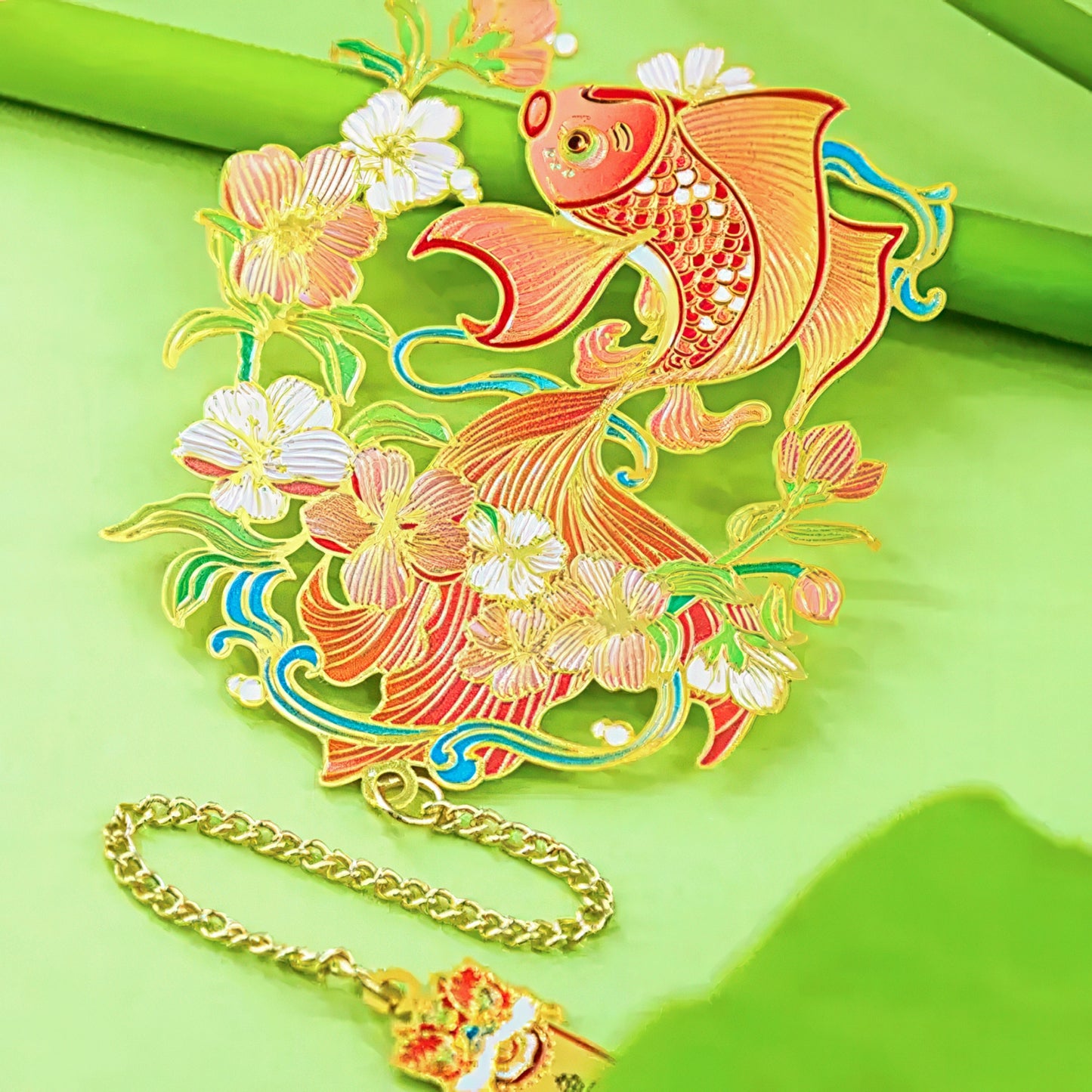 Oriental Fortune Creatures Themed Metal Bookmark