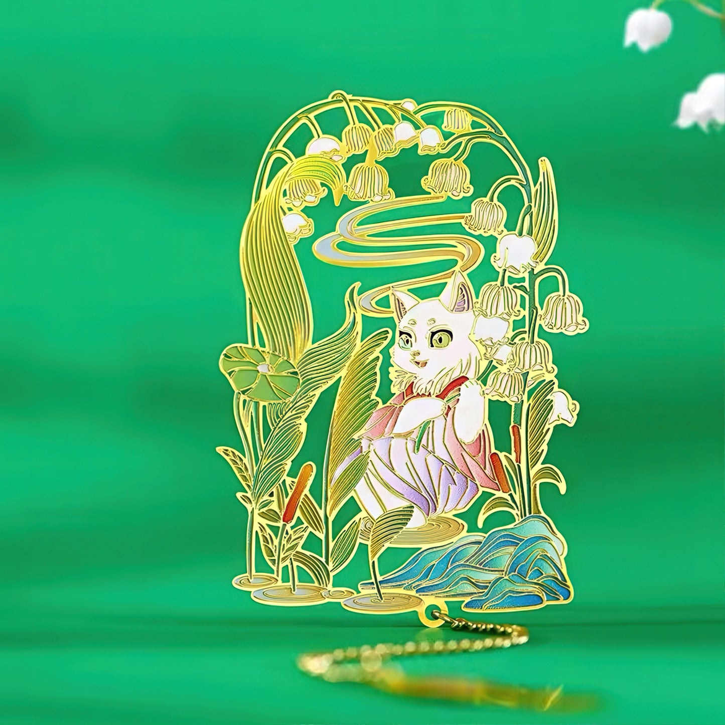 Oriental Fortune Creatures Themed Metal Bookmark