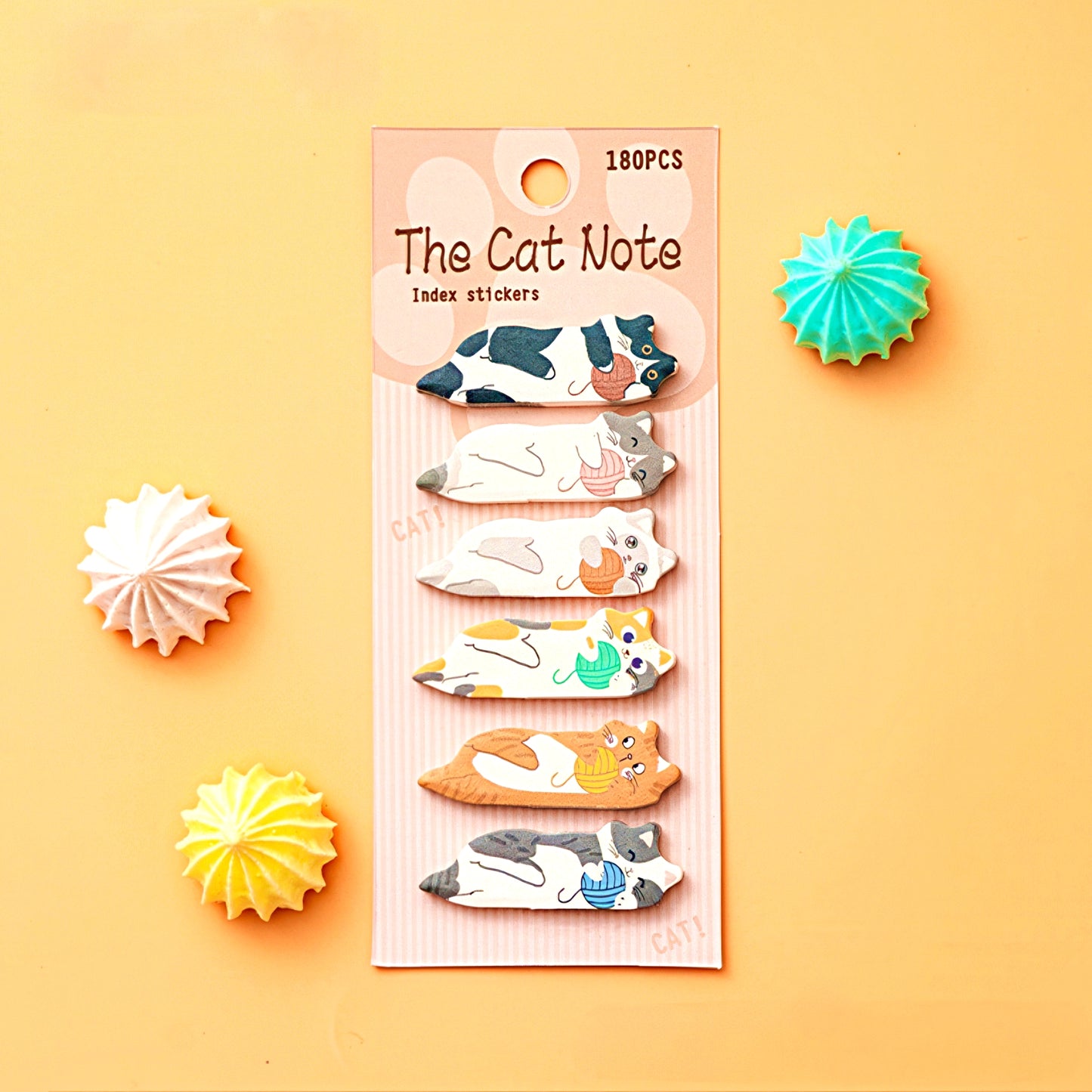 Cute Lying Cats Sticky Index Tabs